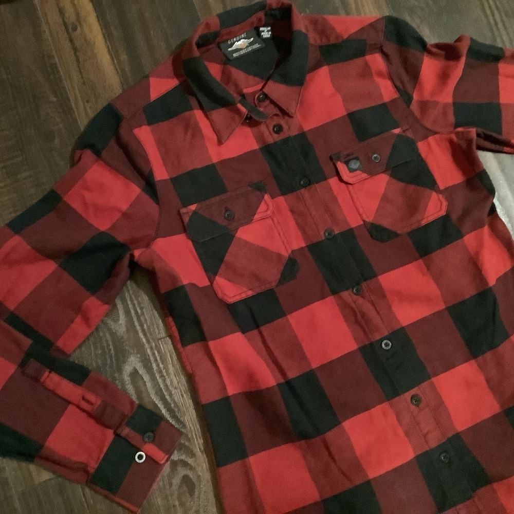 Harley Davidson Shirt Women's M Red Black Long Sleeve Motorcycle - Picture 2 of 8